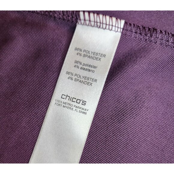 NEW Easywear by Chico's 2 Women's Large Cardigan 3/4 Sleeve Open Front Purple - Picture 6 of 6